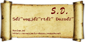 Sövegjártó Dezső névjegykártya