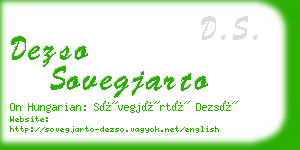 dezso sovegjarto business card